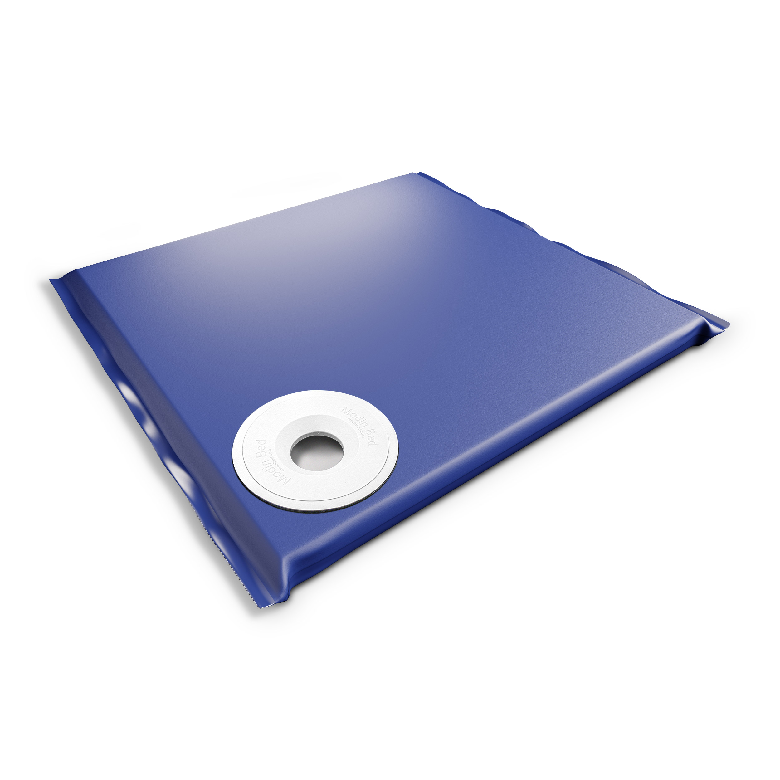 Modin Bed Jupiter blå hundbädd med skål på höger sida