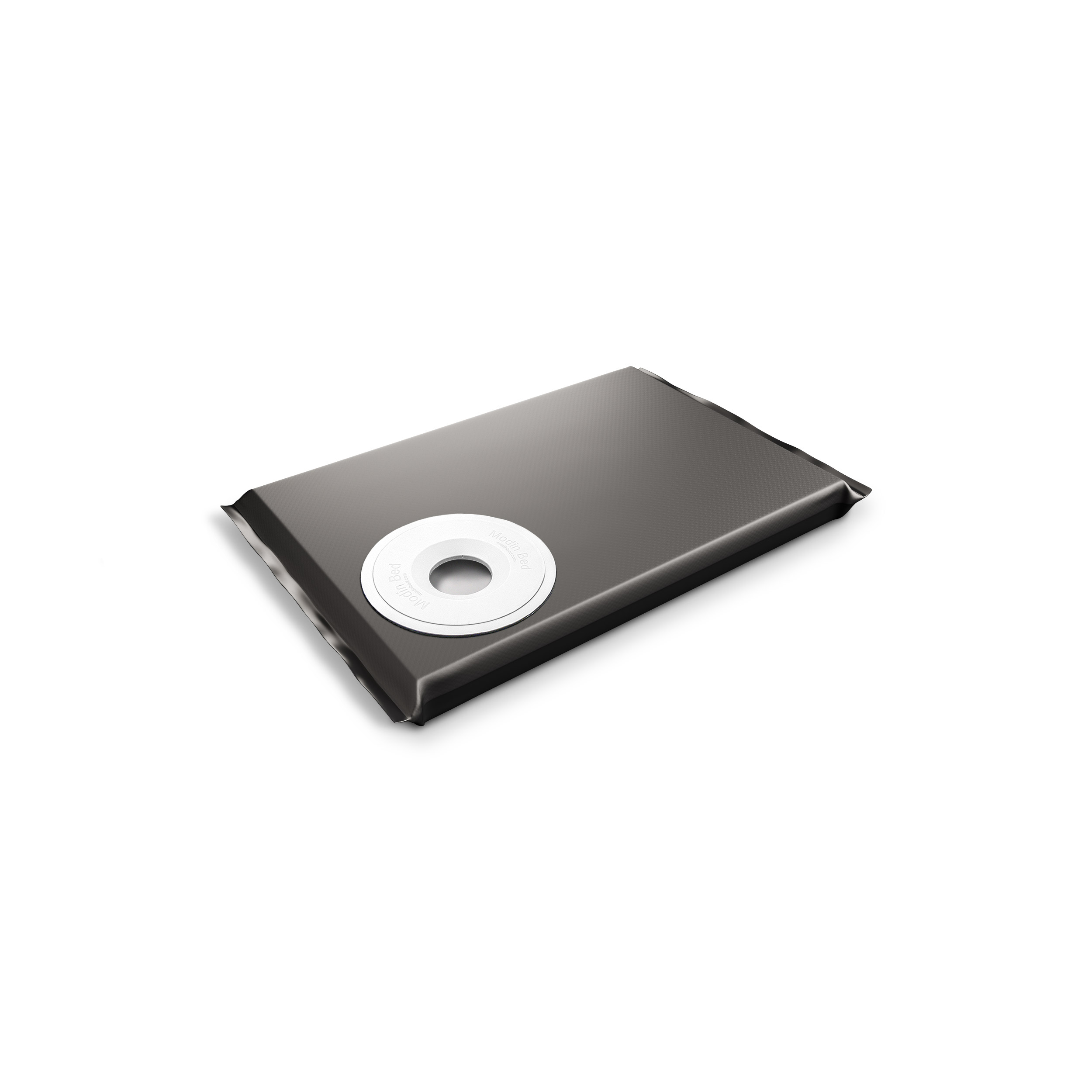 Luna svart kraftig hundmadrass 60x40 cm med skål på höger sida