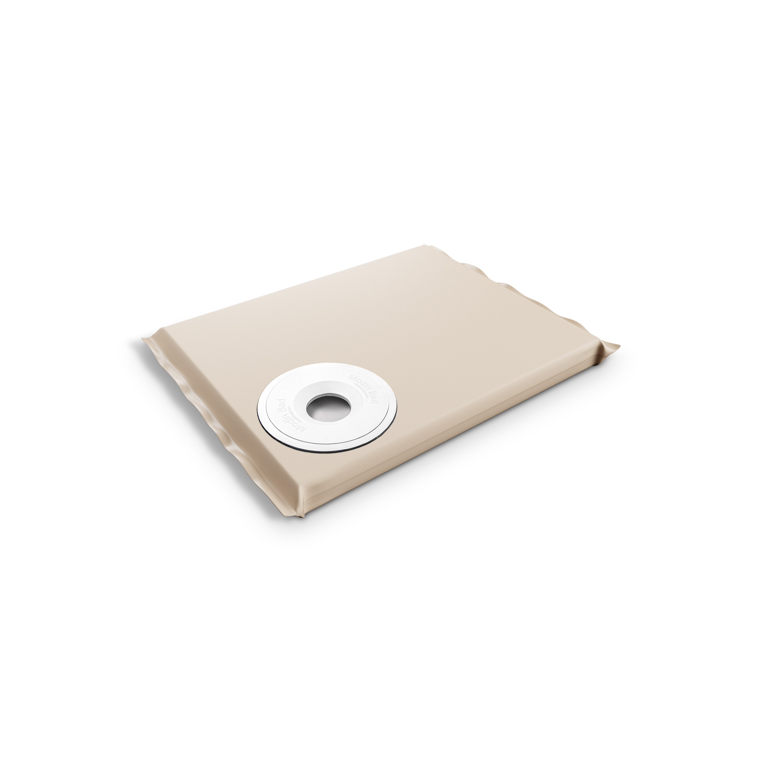 Modin Bed Merkurius beige hundbädd med skål på höger sida