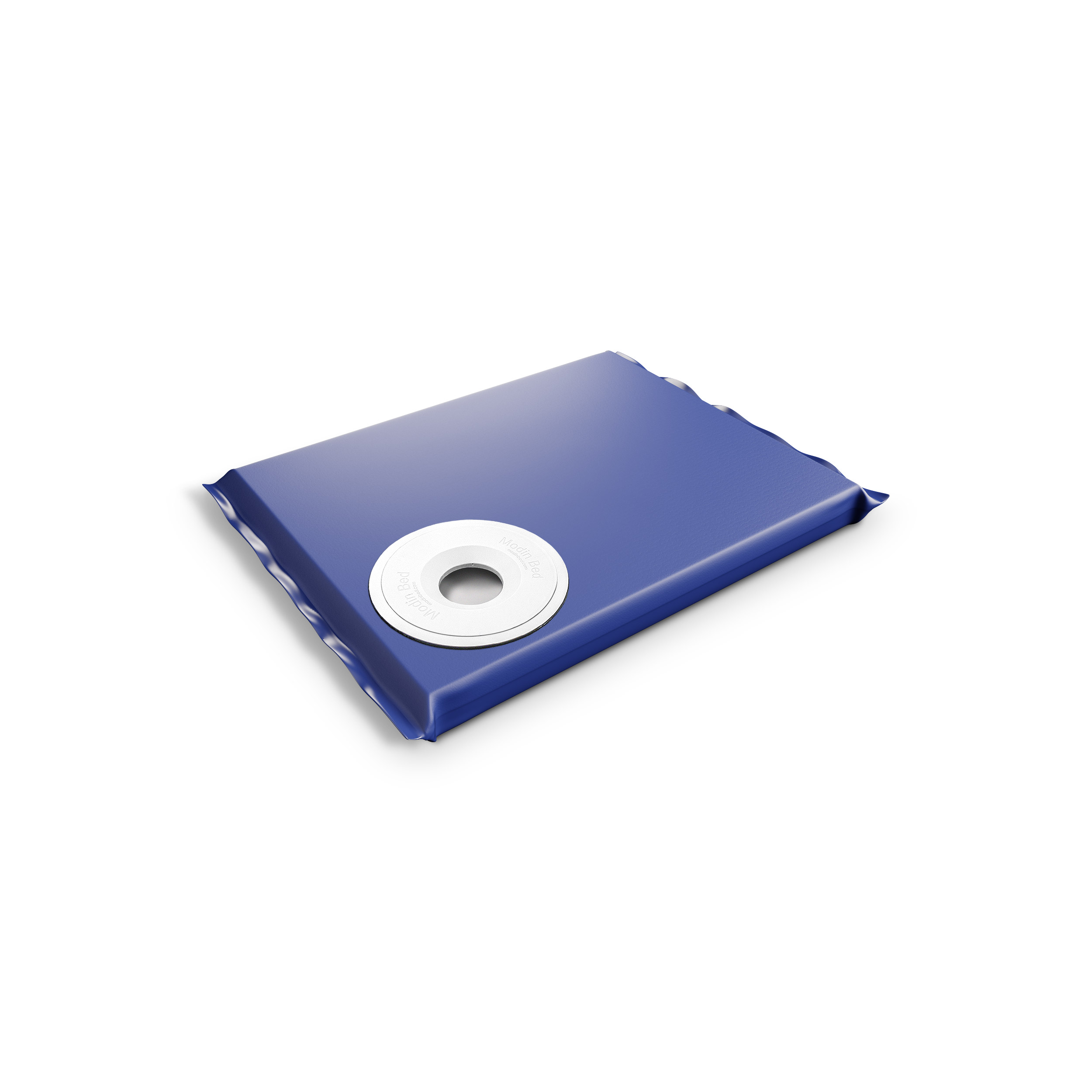 Modin Bed Merkurius blå hundbädd med skål på höger sida