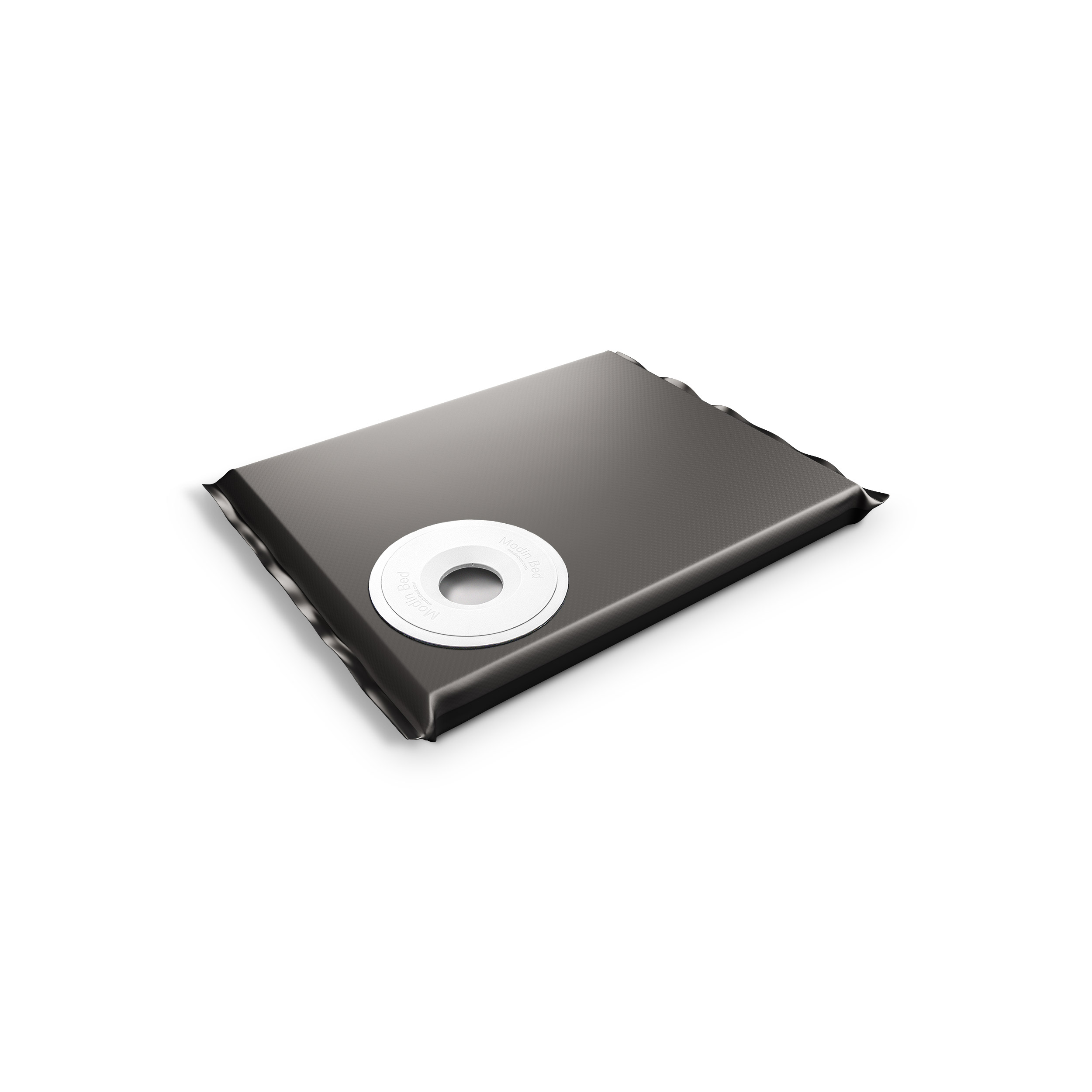 Merkurius svart kraftig hundmadrass 60x47 cm med skål på höger sida