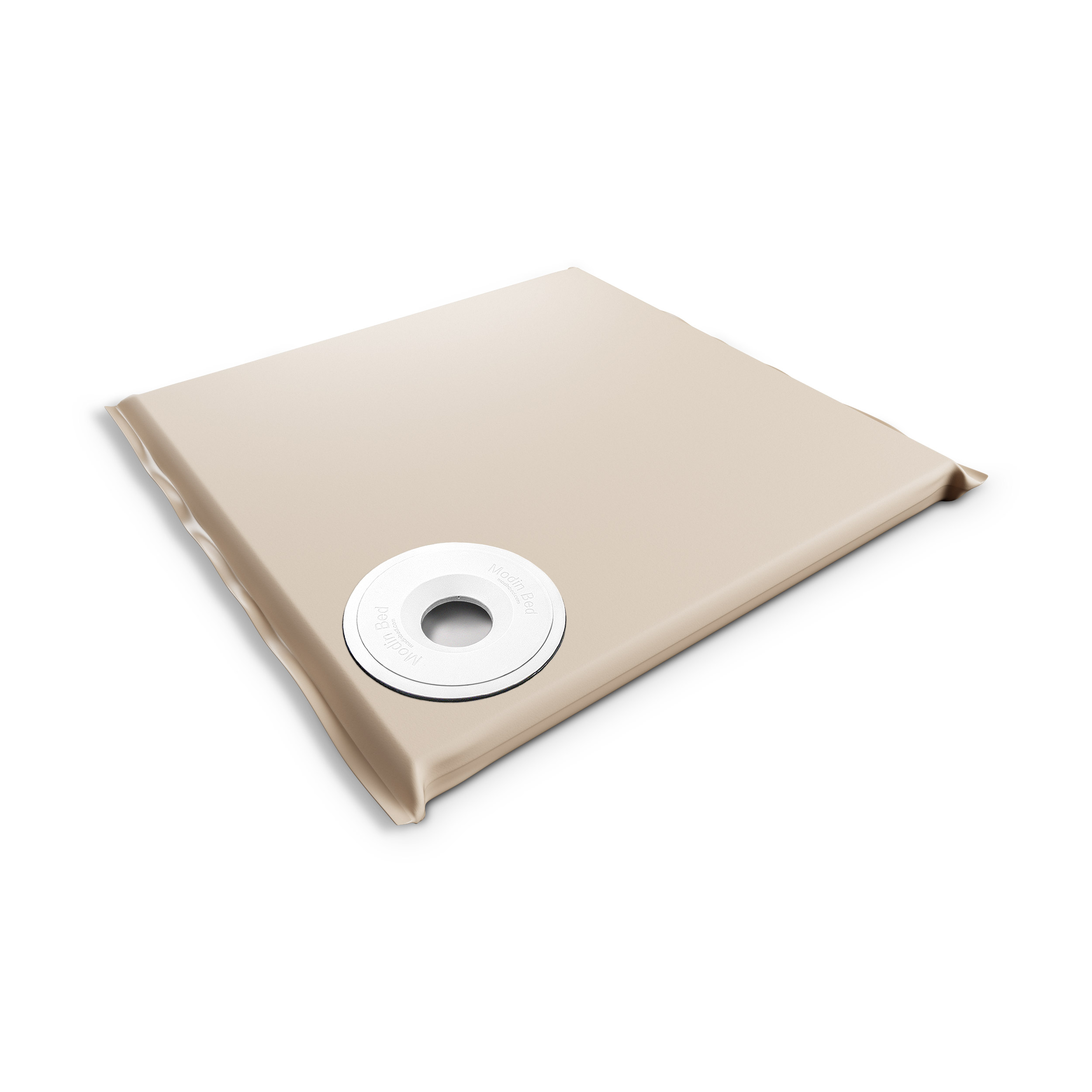 Modin Bed Neptunus beige hundbädd med skål på höger sida