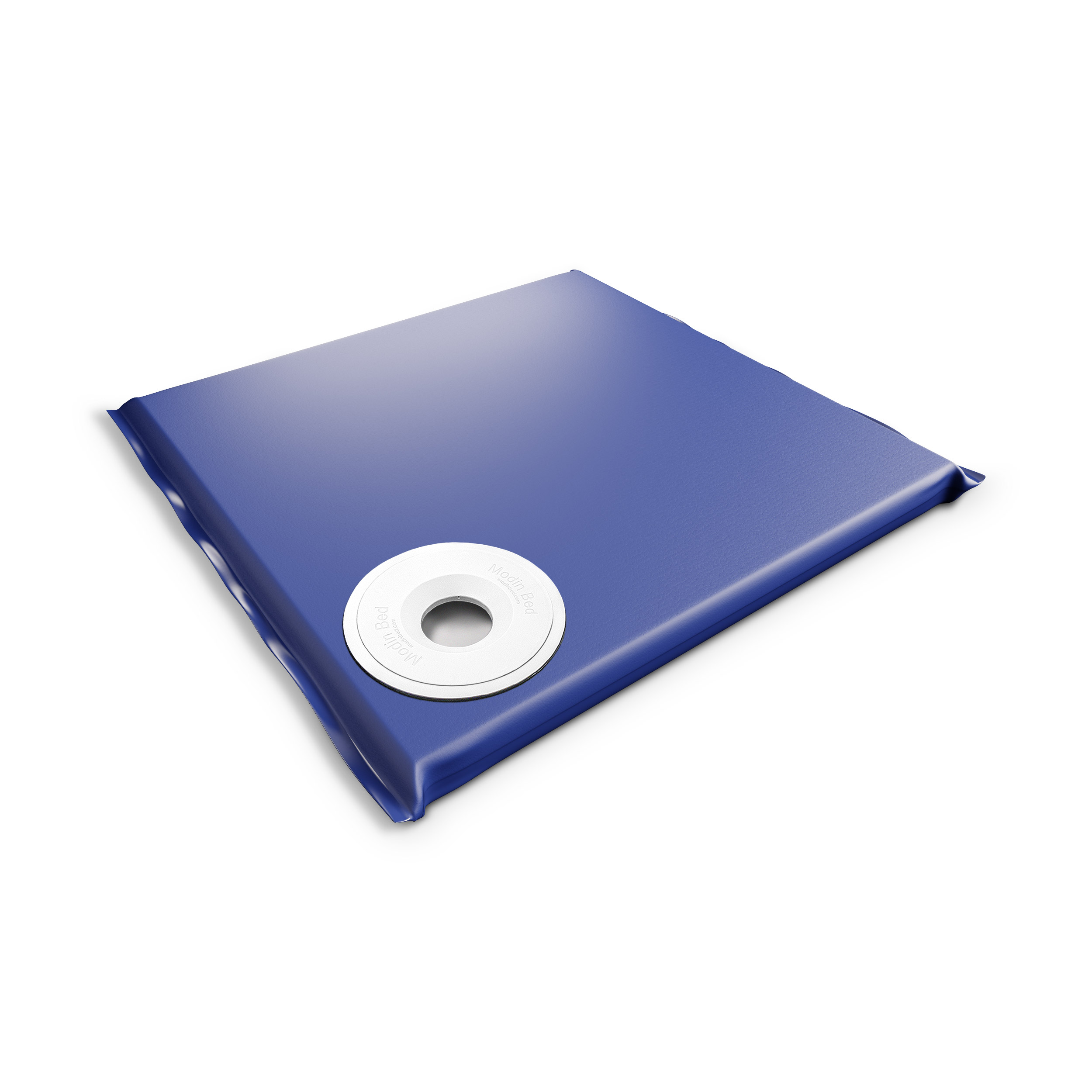 Modin Bed Neptunus blå hundbädd med skål på höger sida