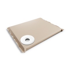 Modin Bed Neptunus beige hundbädd med skål på höger sida