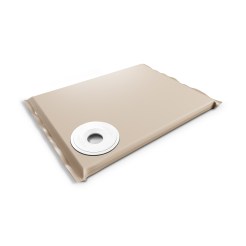 Modin Bed Saturnus beige hundbädd med skål på höger sida
