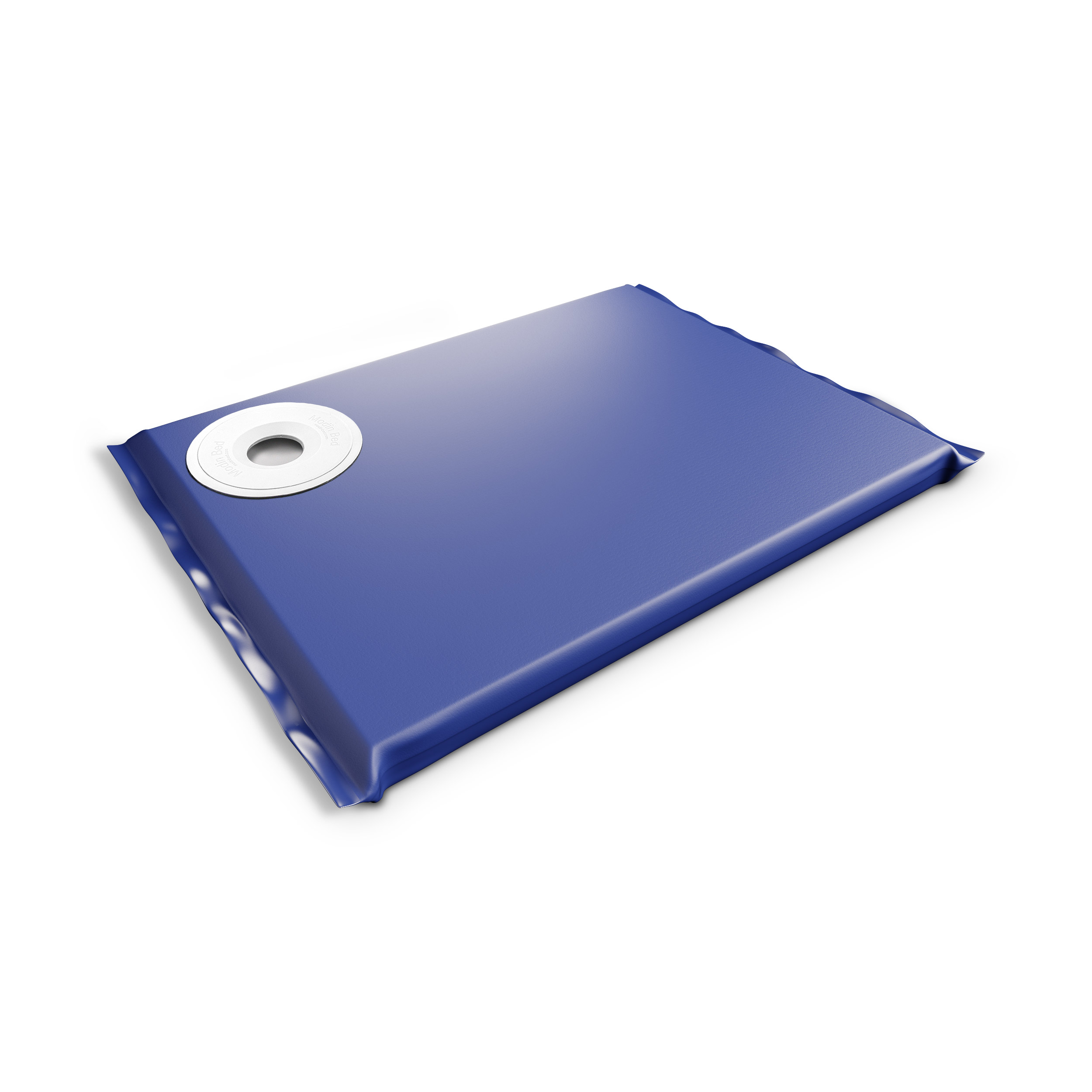 Modin Bed Saturnus blå hundbädd med skål på vänster sida