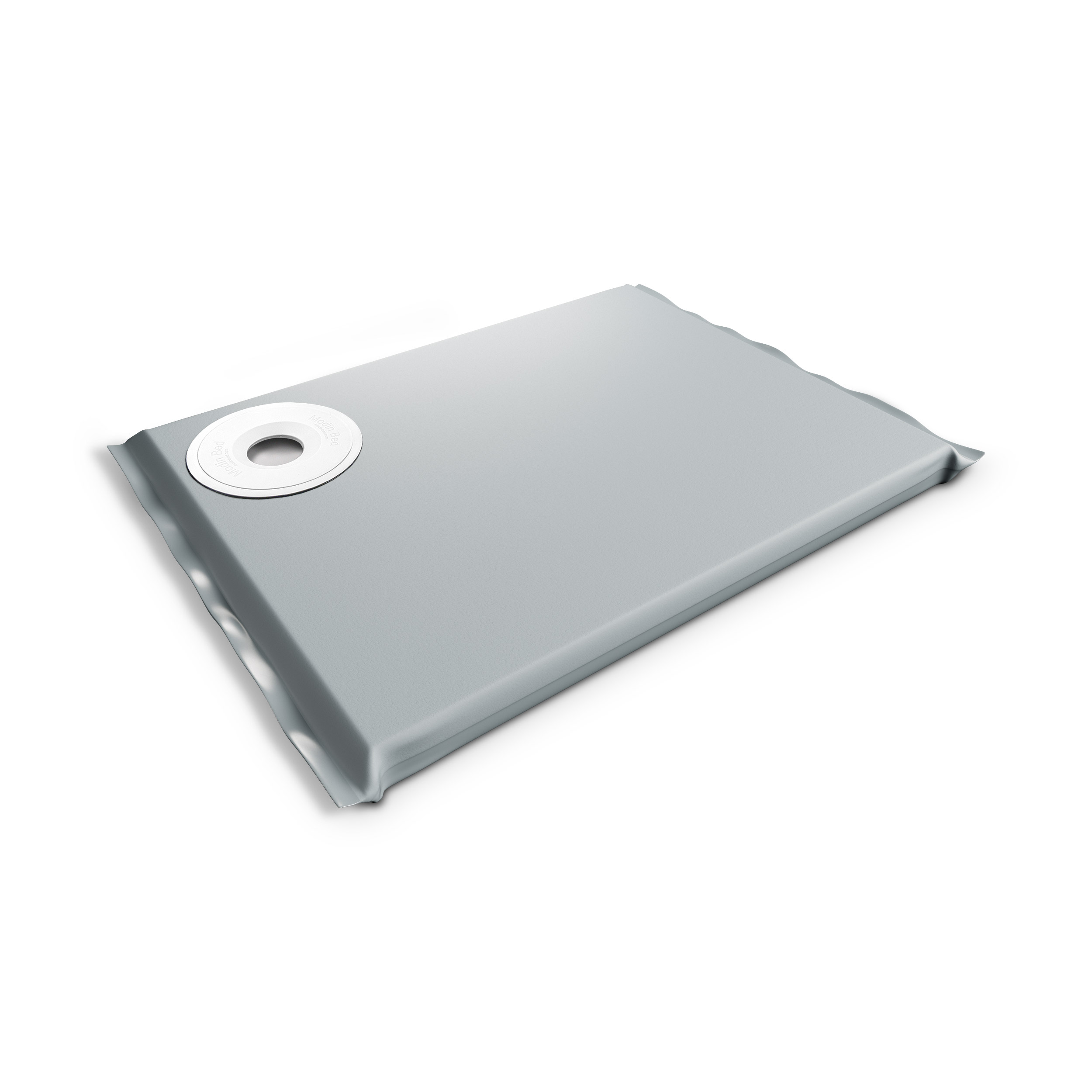 Saturnus ljusgrå hundmadrass 80x60 cm med skål på vänster sida