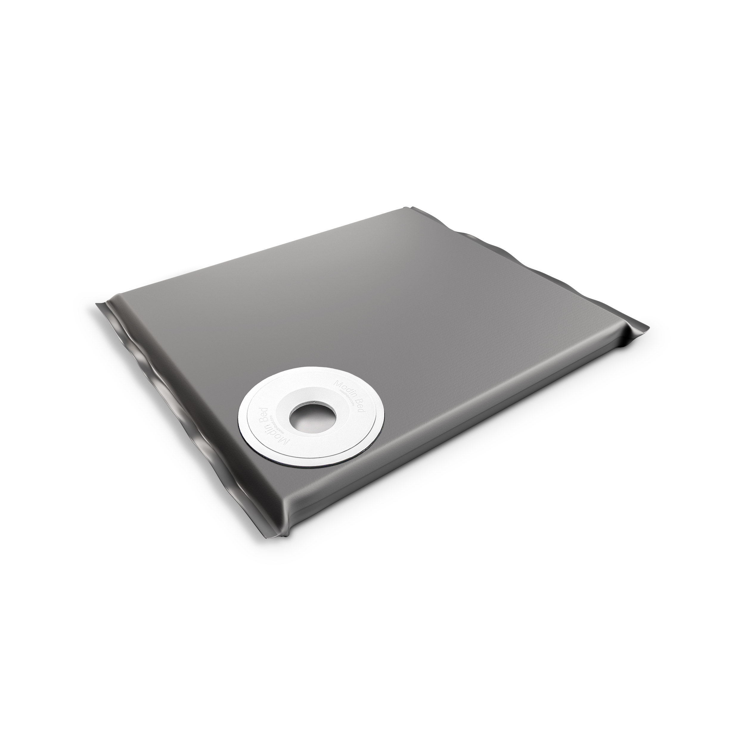 Modin Bed Tellus mörkgrå hundbädd med skål på höger sida