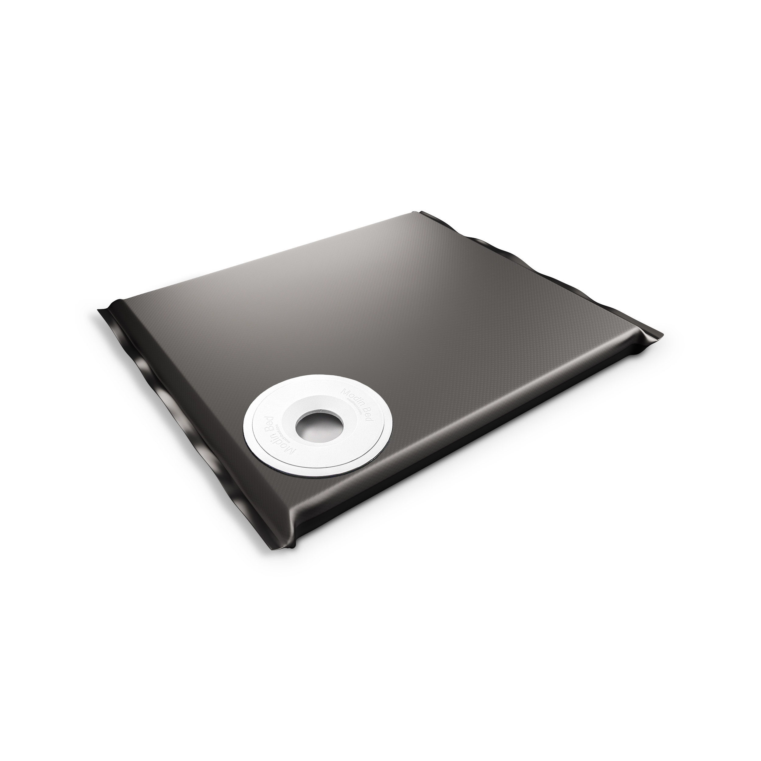 Tellus svart kraftig hundmadrass 70x60 cm med skål på höger sida