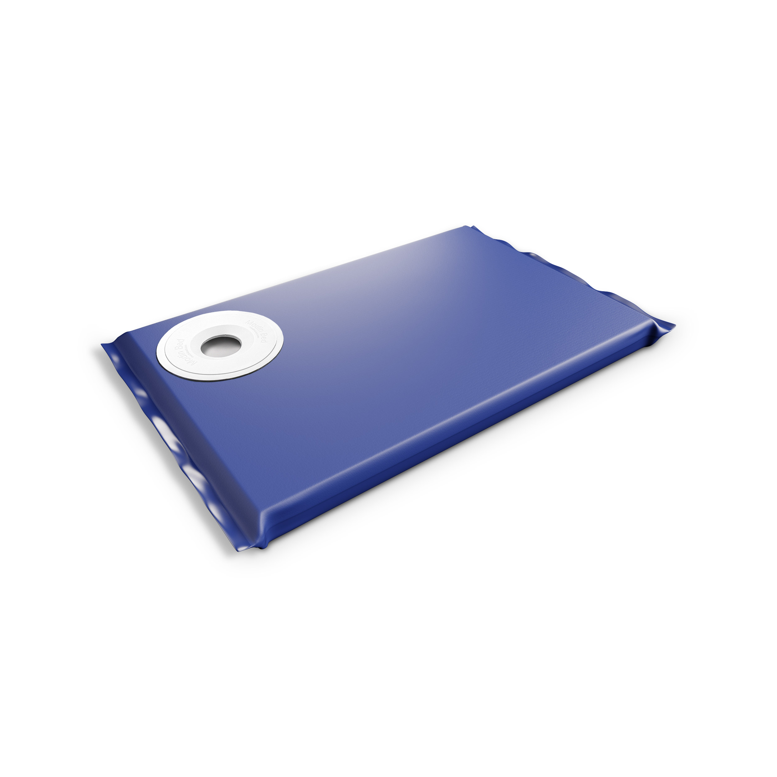 Modin Bed Uranus blå hundbädd med skål på vänster sida