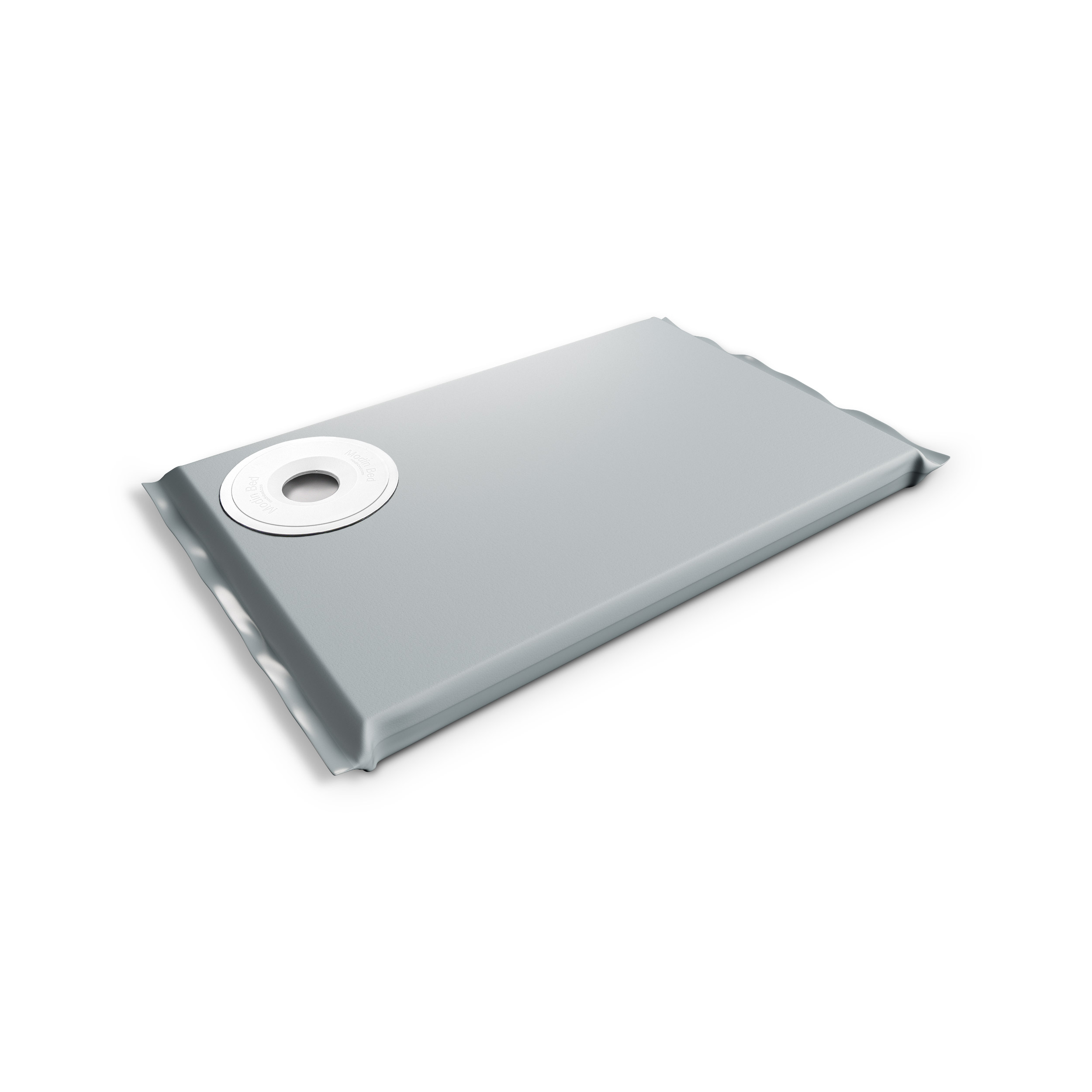 Uranus ljusgrå hundmadrass 77x49 cm med skål på vänster sida