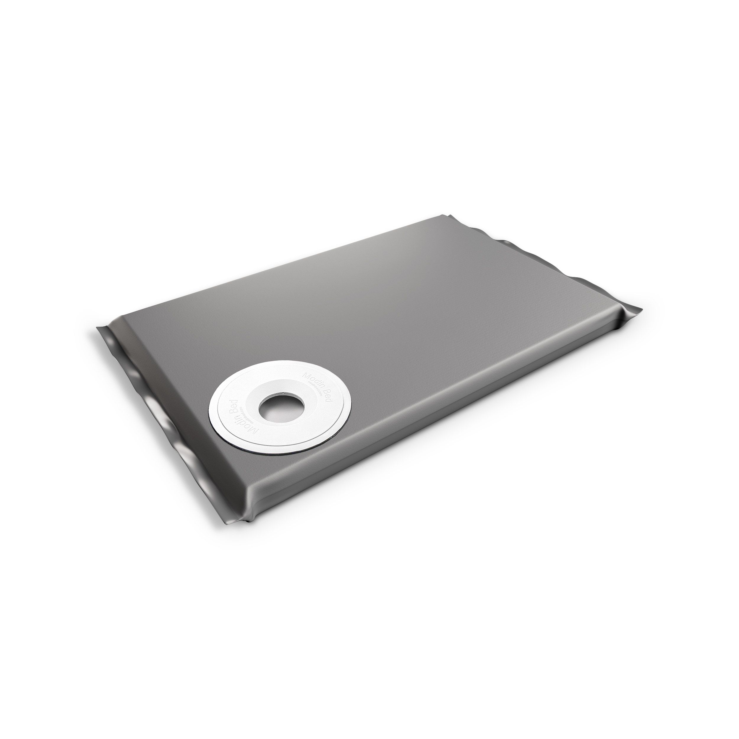 Modin Bed Uranus mörkgrå hundbädd med skål på höger sida